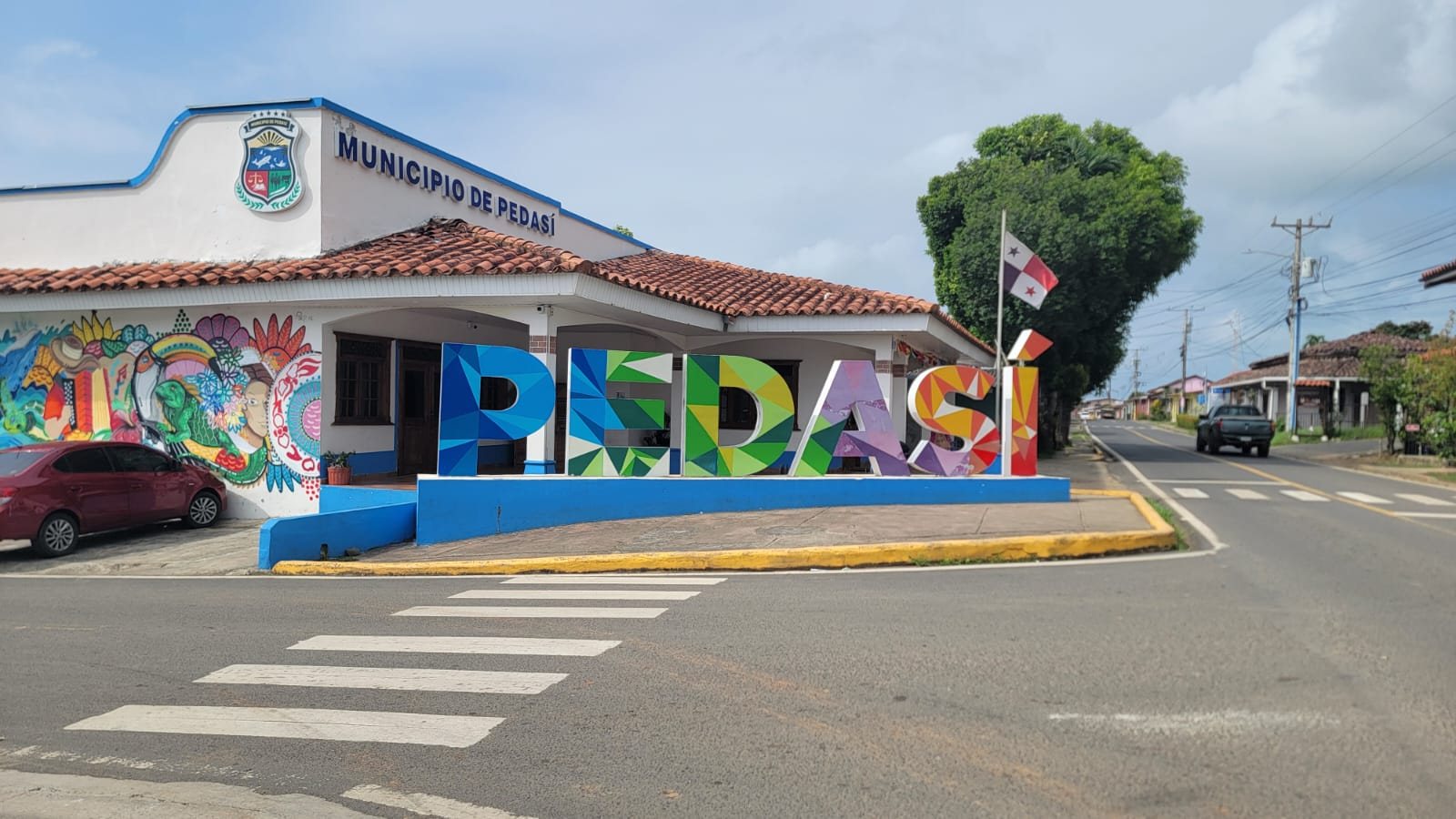The Pedasí town hall and the village's colourful letters
