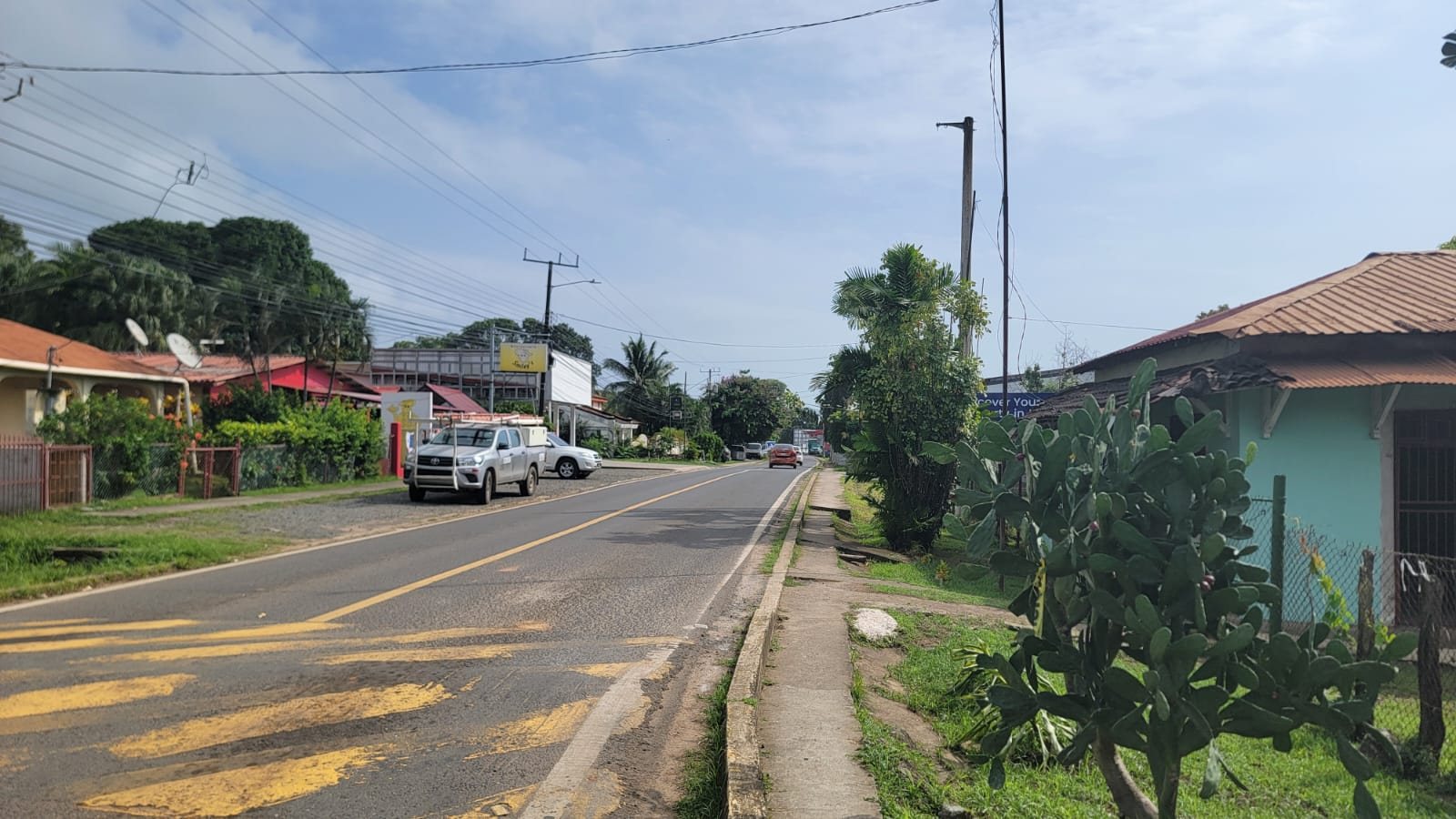 A residential street in the village