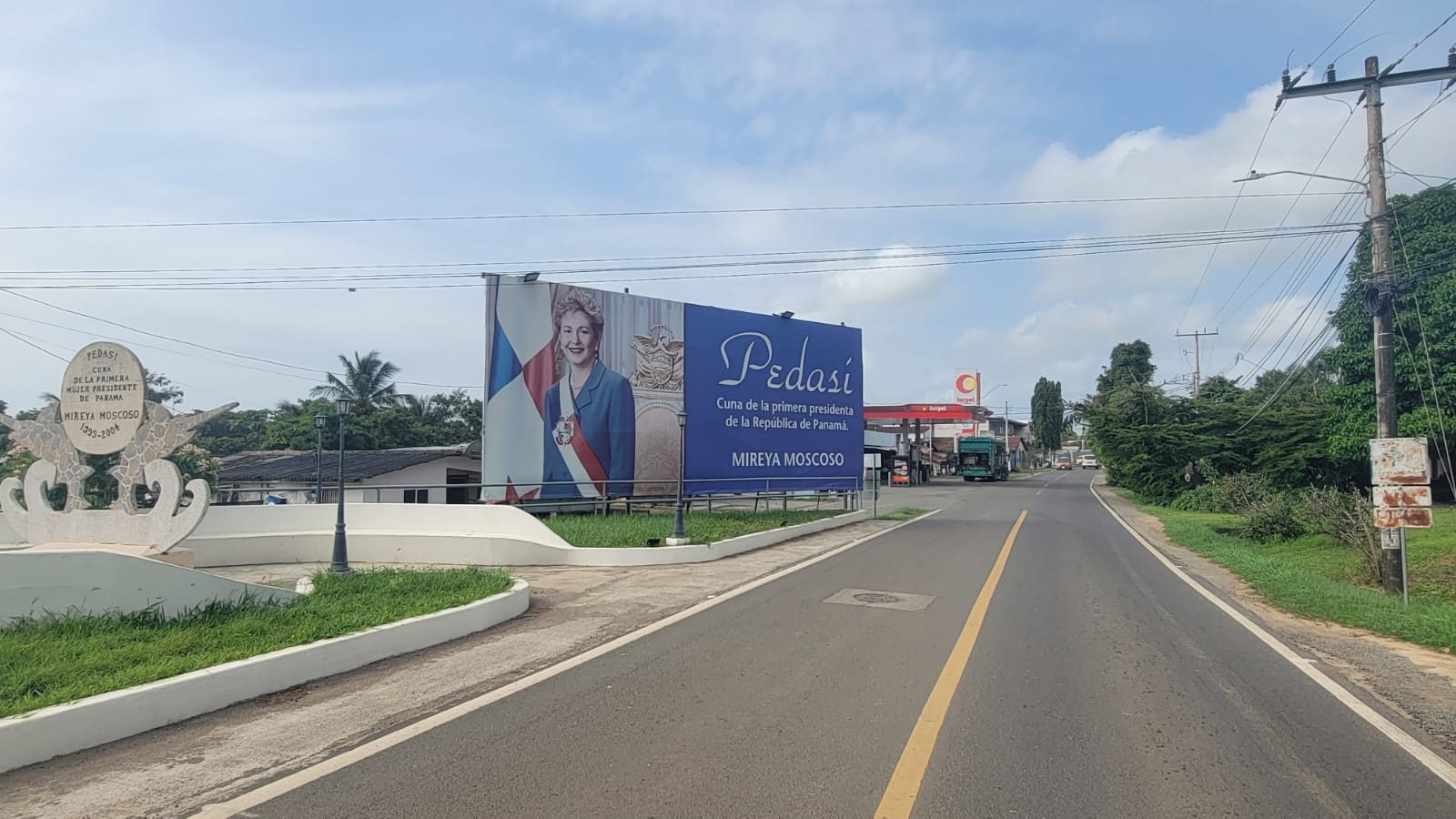 The road into town